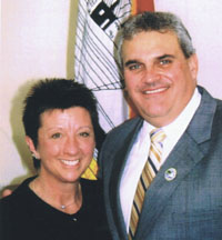 photo of Karen Pillsworth with Mayor James M. Sottile